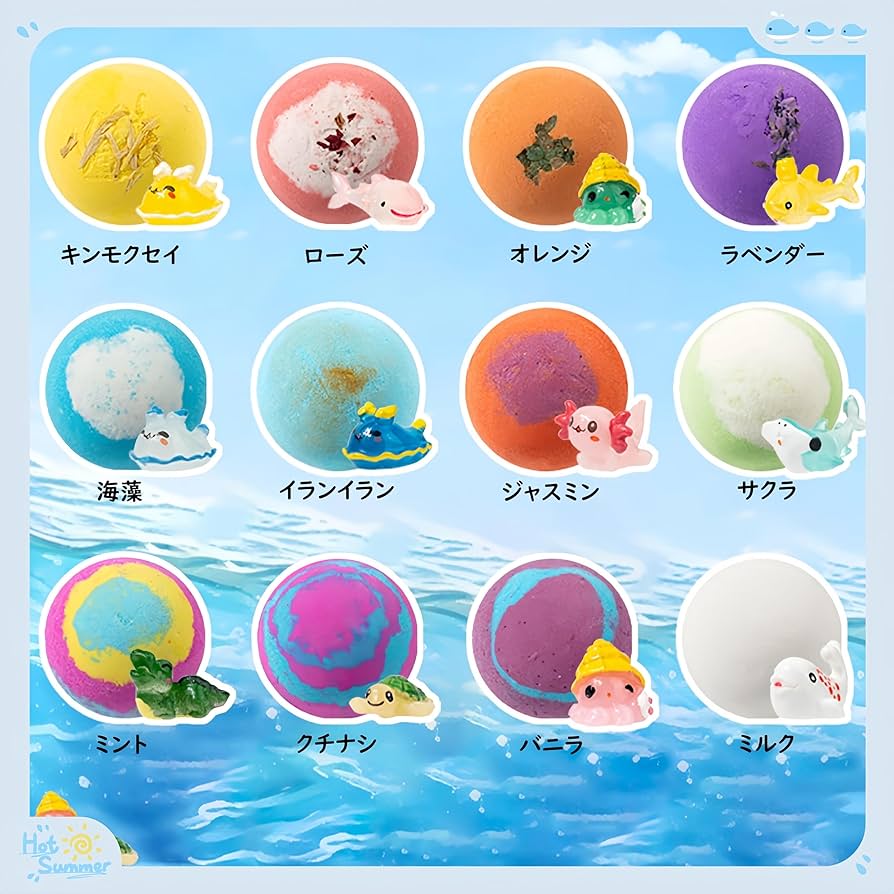 Amazon.co.jp: バスボム 子供 入浴剤 カラフル 12個ギフトセット